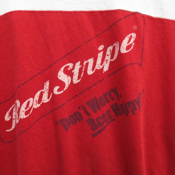 Red Stripe Beer Happy XL T-Shirt - Picture 5 of 6